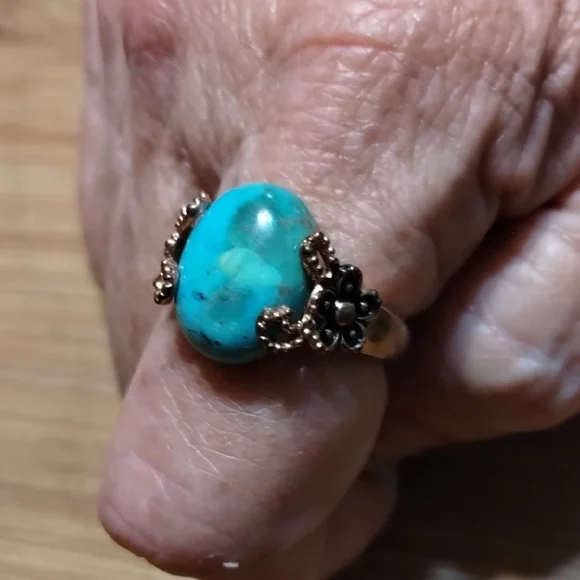 Turquoise and Copper Ring - Picture 1 of 2
